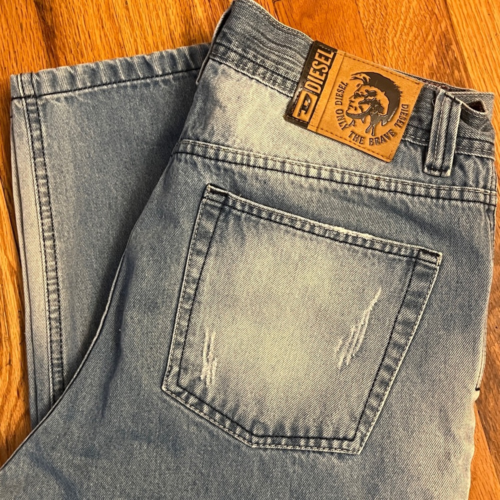 Diesel Men's Faded Blue Straight Jeans